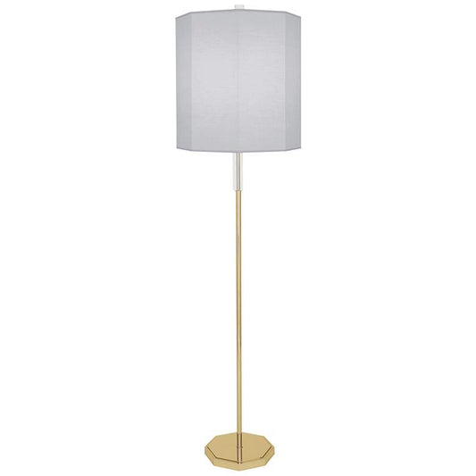 Robert Abbey Kate Brass Metal Floor Lamp w/ Pearl Gray Shade