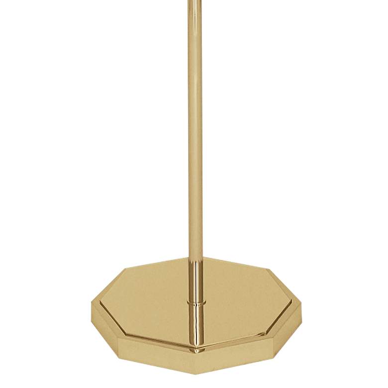 Robert Abbey Kate Brass Metal Floor Lamp w/ Pearl Gray Shade