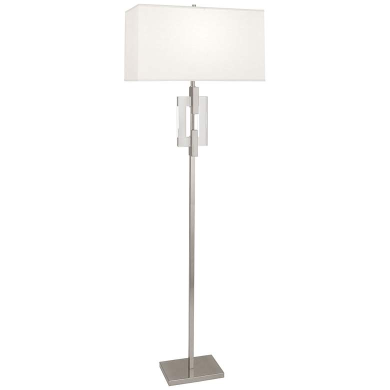 Robert Abbey Lincoln Floor Lamp 63" nickel & crystal shade