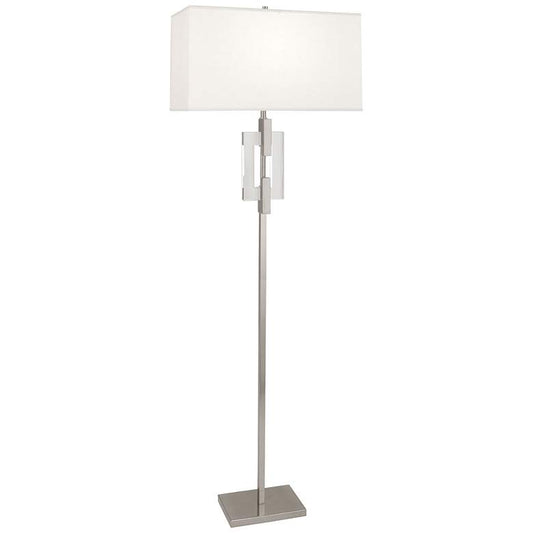 Robert Abbey Lincoln Floor Lamp 63" nickel & crystal shade