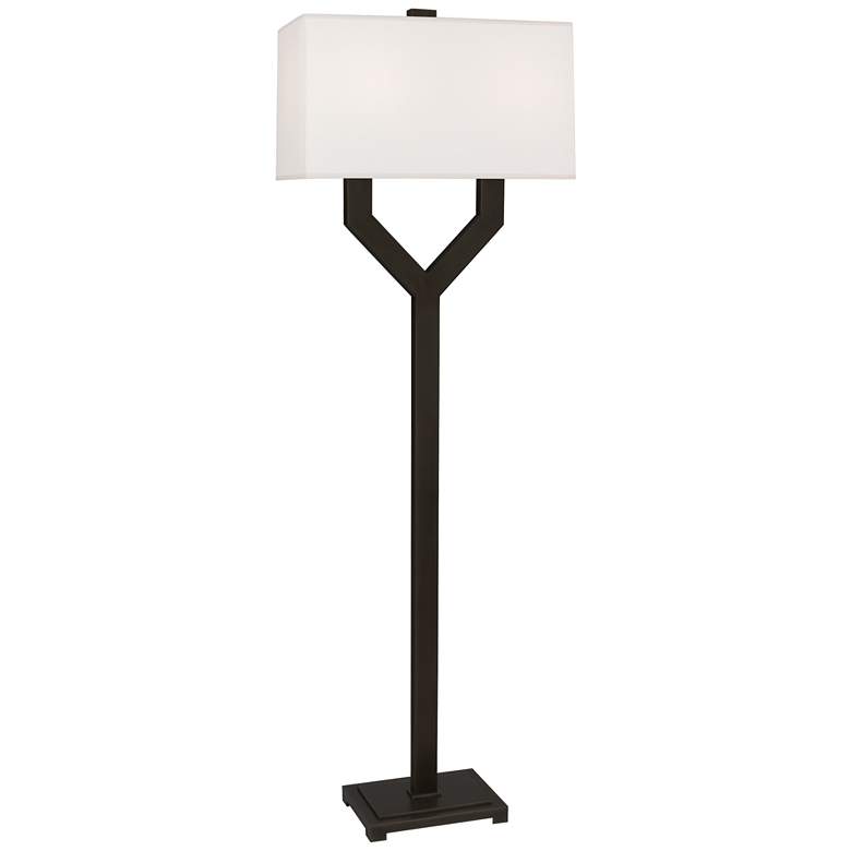 Robert Abbey Valerie Floor Lamp 63" deep bronze white shade