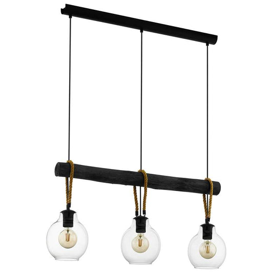 Rodding Structured Black Linear Pendant