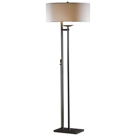 Rook Floor Lamp - Dark Smoke Finish - Natural Anna Shade