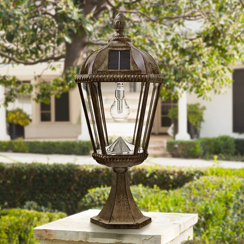 Royal Bulb 23"H Solar LED Outdoor Pier-Mount Light