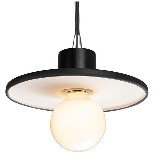 Saucer Pendant - Carbon - PB-Black Cord