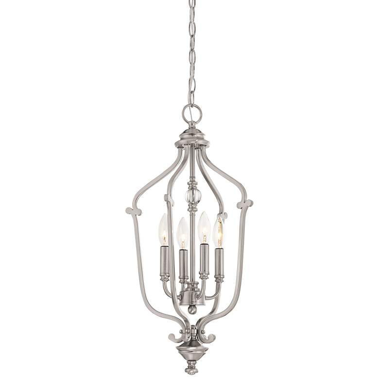 Savannah Row 13" Wide Brushed Nickel Foyer Pendant