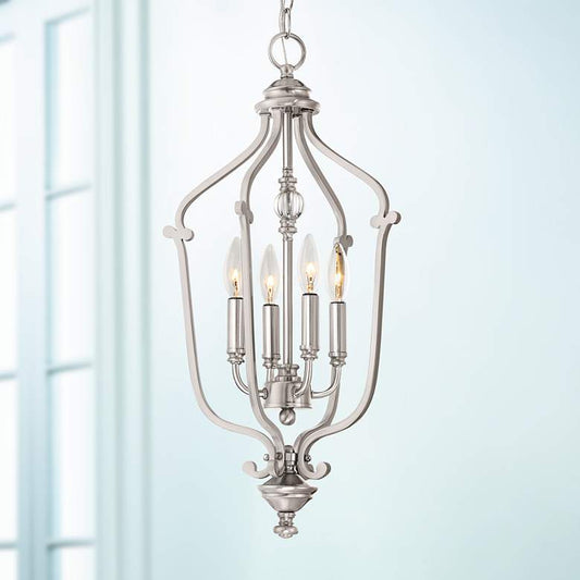 Savannah Row 13" Wide Brushed Nickel Foyer Pendant