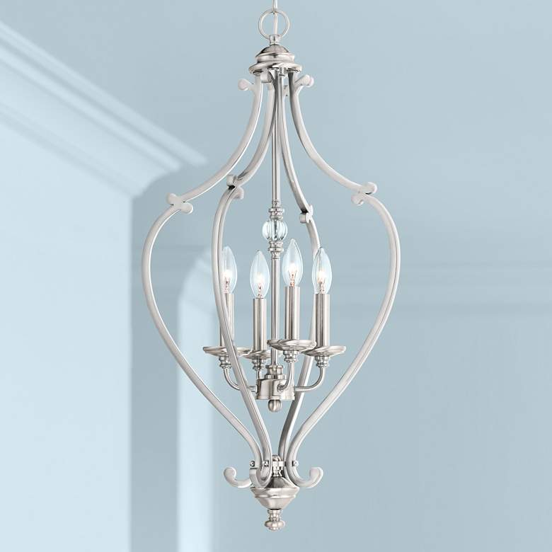 Savannah Row 17 1/4" Wide Brushed Nickel Foyer Pendant