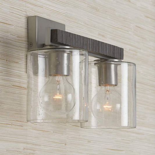 Sawyer 9 1/4"H Matte Nickel Carbon Gray 2-Light Wall Sconce