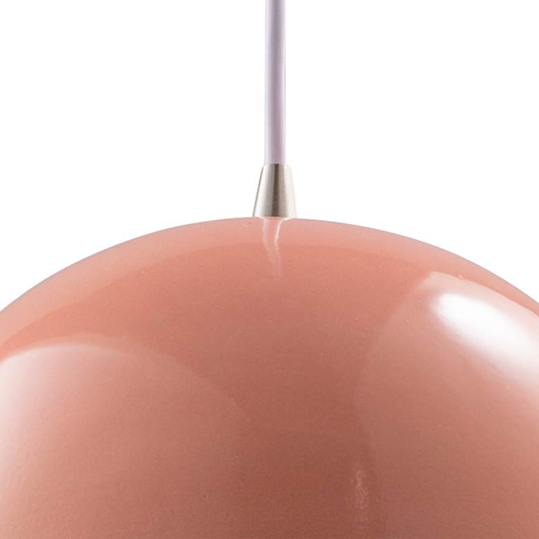 Scallop 9" Wide Gloss Blush Ceramic LED Mini Pendant Light