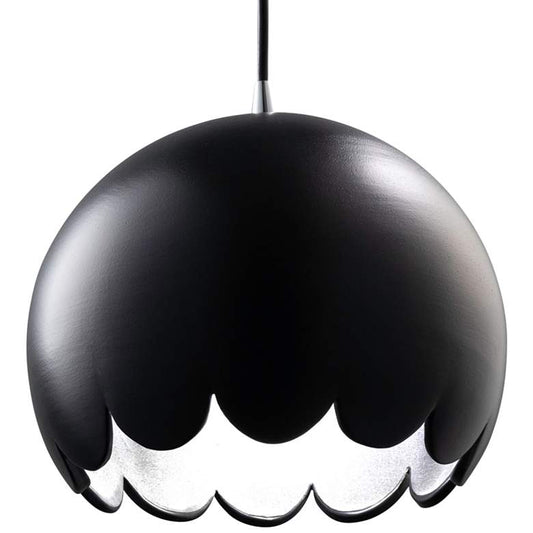 Scallop 9" Wide Matte Black Ceramic LED Mini Pendant Light