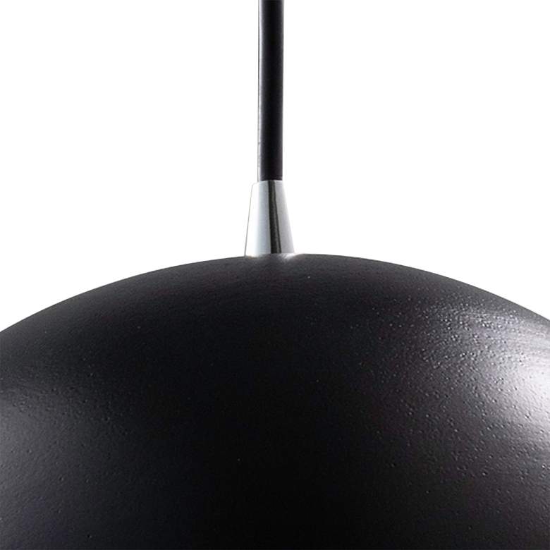 Scallop 9" Wide Matte Black Ceramic LED Mini Pendant Light