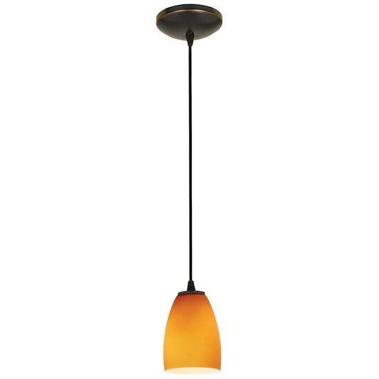 Sherry - E26 LED Cord Pendant - Amber Glass Shade