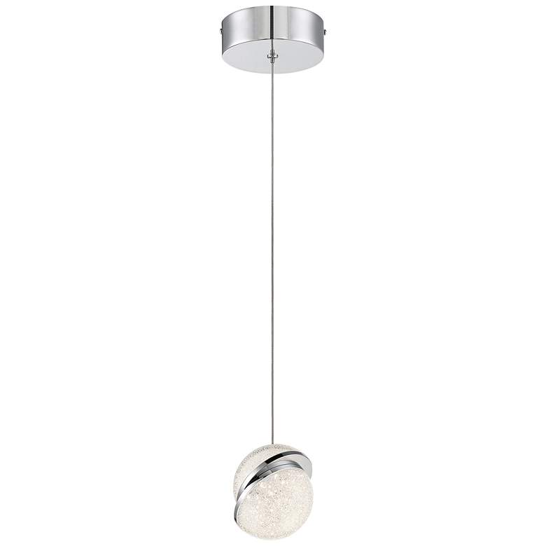 Silver Slice 4" Wide Chrome LED Mini Pendant Light