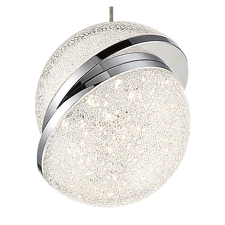 Silver Slice 4" Wide Chrome LED Mini Pendant Light