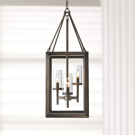 Smyth 12" Wide Gunmetal Bronze Cage Pendant