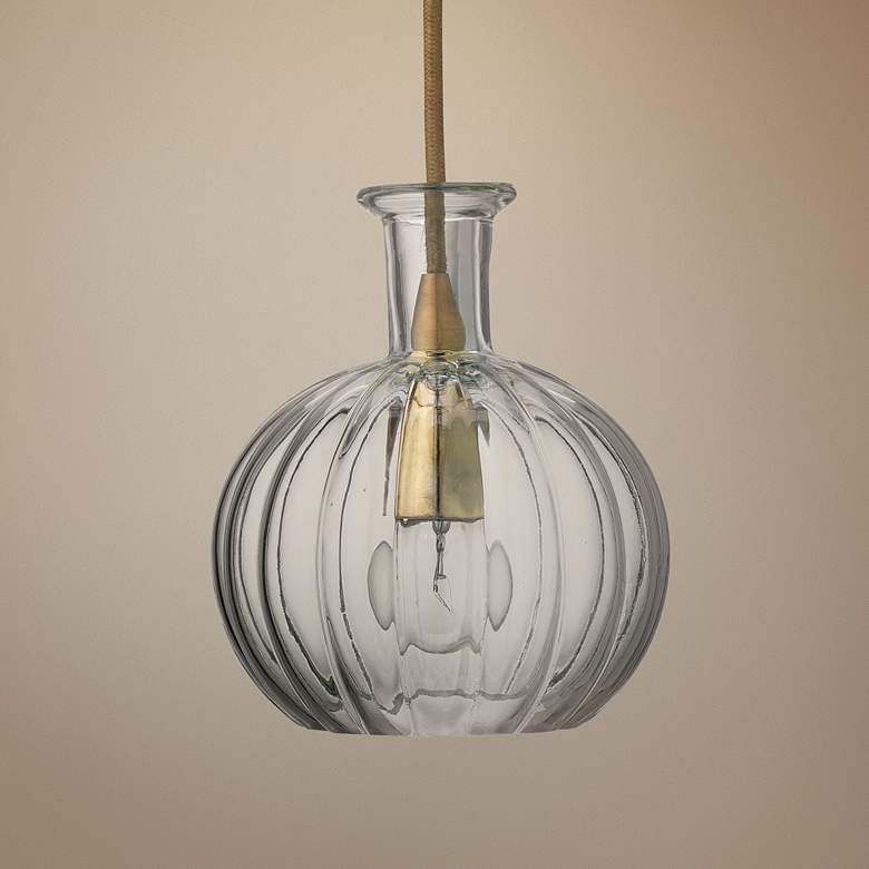 Sophia 6 1/4" Wide Clear Glass with Brass Mini Pendant