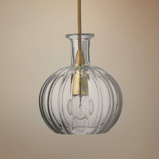 Sophia 6 1/4" Wide Clear Glass with Brass Mini Pendant