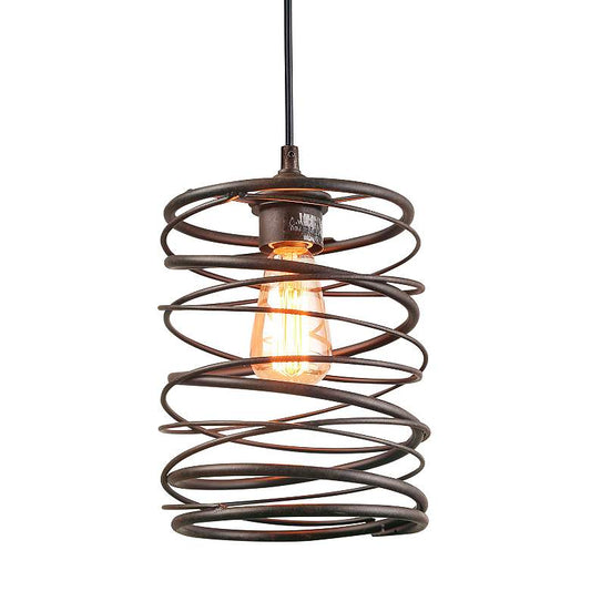 Sprin 8" Wide Rustic Iron Mini Pendant