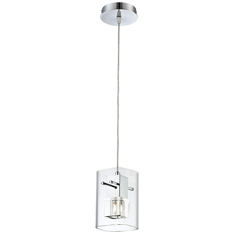 Square Glass 4 3/4" Wide Mini Pendant Light