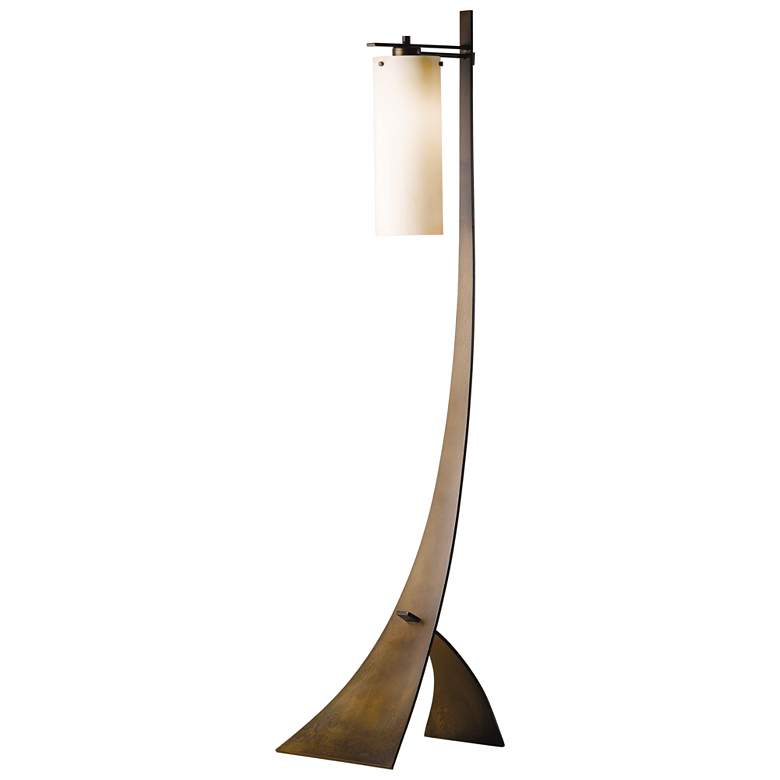 Stasis Floor Lamp - Dark Smoke Finish - Opal Glass