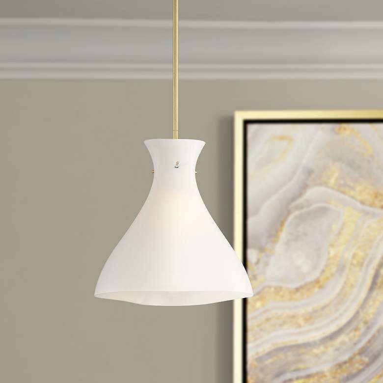 Stiffel Blaine 11 3/4" Wide Painted Gold Mini Pendant