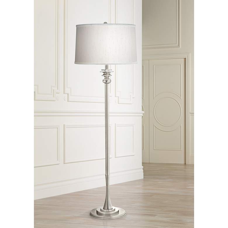 Stiffel Dual Nickel Finish Floor Lamp