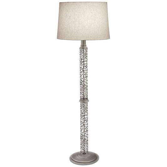 Stiffel Honeycomb Laser Cut Silver Metal Floor Lamp