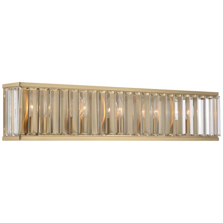 Stiffel Huxley 31 3/4" Wide Warm Gold Crystal 5-Light Bath Light