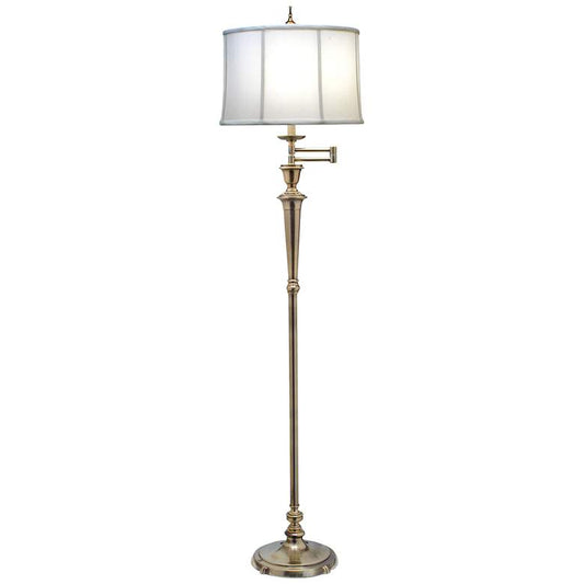 Stiffel Oliver Burnished Brass Swing Arm Floor Lamp