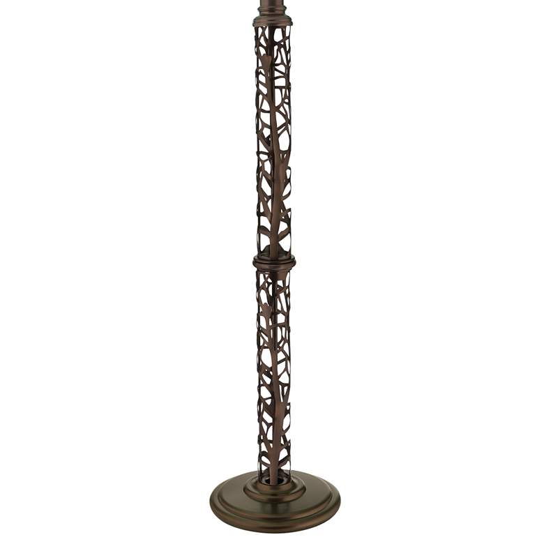 Stiffel Oxidized Bronze Metal Column Floor Lamp