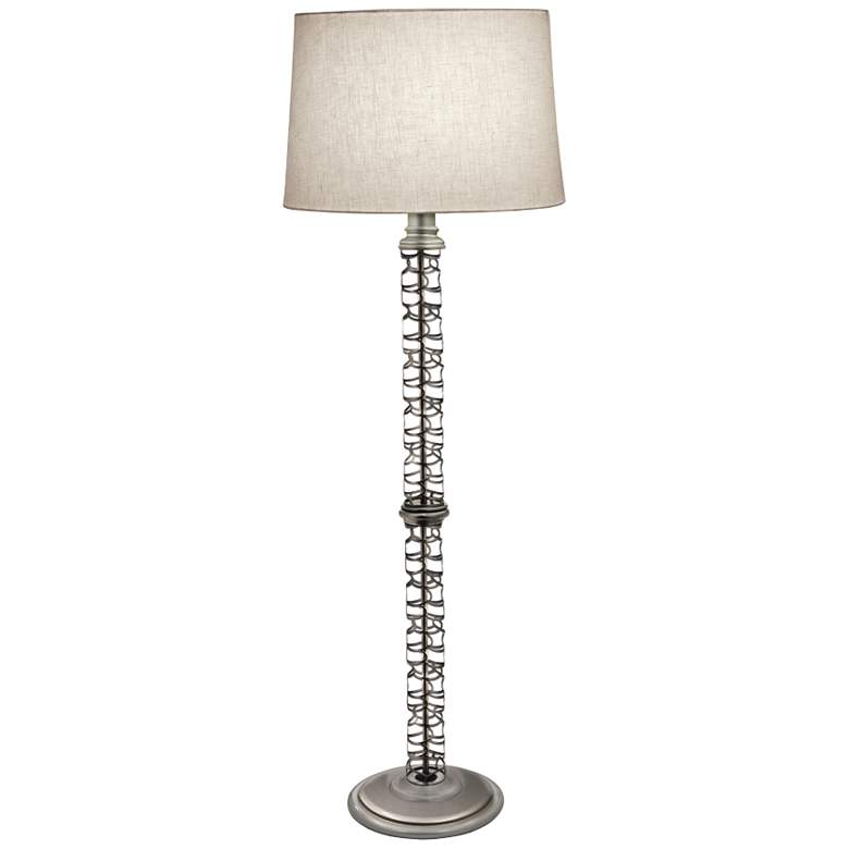 Stiffel Scales Laser Cut Silver Metal Floor Lamp