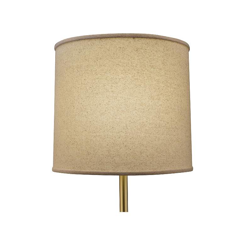 Stiffel Sheridan Antique Brass and Faux Leather Floor Lamp