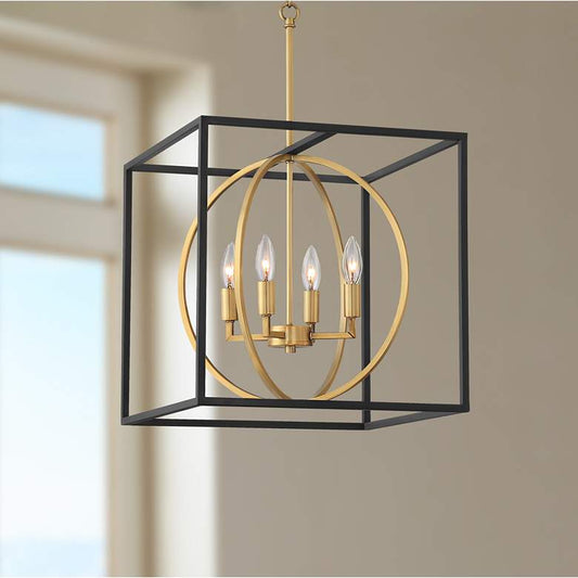 Sydney 16 1/2" Wide Black 4-Light Foyer Pendant Light