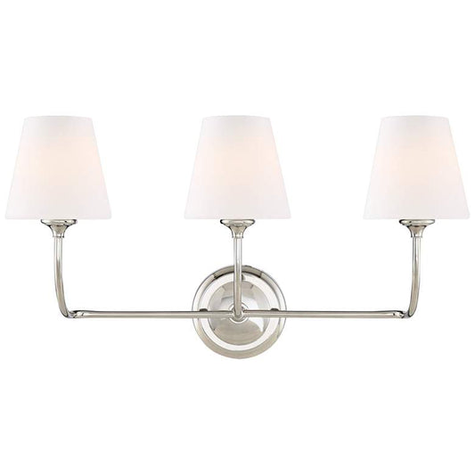 Sylvan 23 1/4" Wide Opal Shades and Polished Chrome 3-Light Bath Light