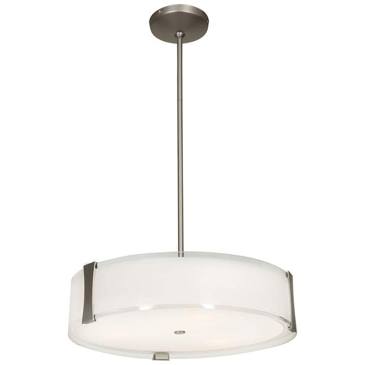 Tara - E26 LED Semi-Flush/Pendant - Brushed Steel Finish - Opal