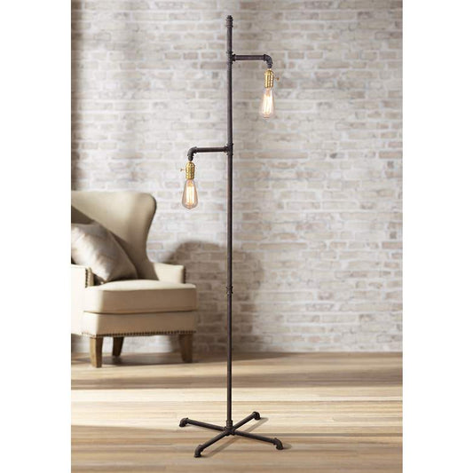 Telestar Bronze Metal 2-Light Reading Floor Lamp