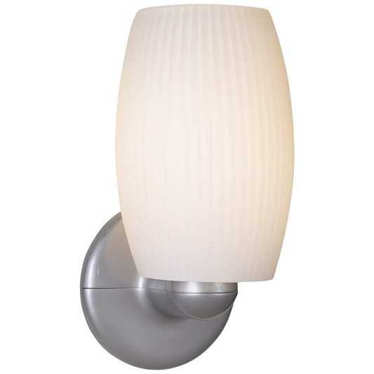 Terrickson 9" High White Ribbed Glass Wall Sconce