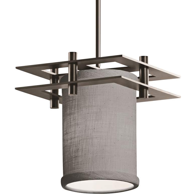 Textile™ 6 1/2"W Nickel Gray LED Mini Pendant Light