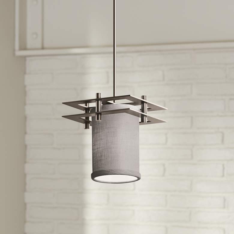 Textile™ 6 1/2"W Nickel Gray LED Mini Pendant Light