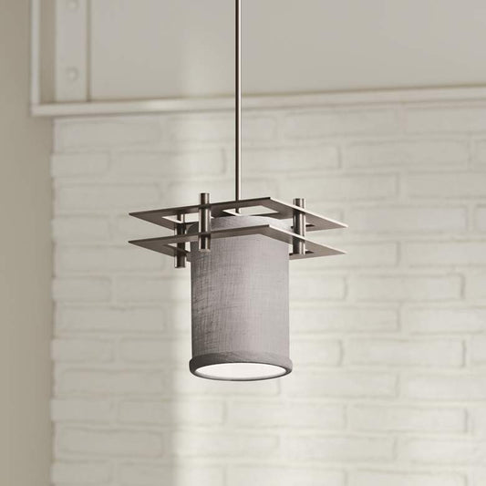 Textile™ 6 1/2"W Nickel Gray LED Mini Pendant Light