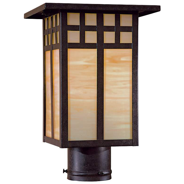 The Great Outdoors Scottsdale 1-Light French Bronze Outdoor Post Lantern