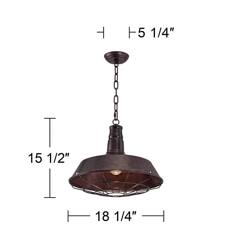 Tiedra Bronze 18 1/4" Wide Industrial Cage Pendant Light