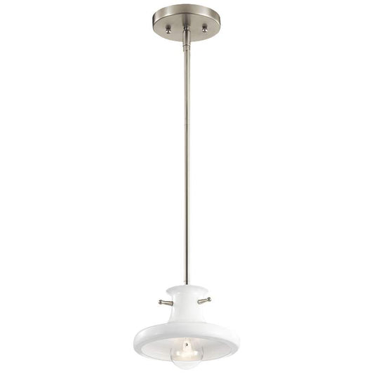 Tilson Mini Pendant White / Nickel