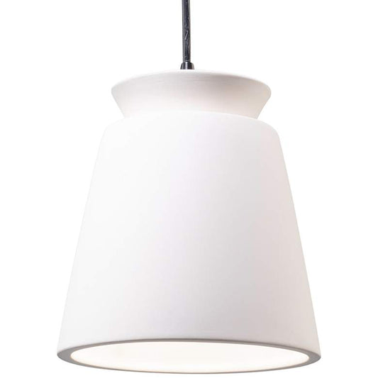 Trapezoid 7 3/4" Wide Bisque Ceramic LED Mini Pendant Light