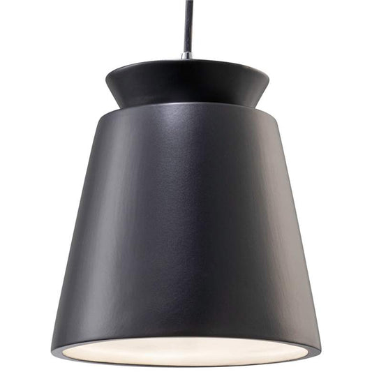 Trapezoid 7 3/4"W Matte Black Ceramic LED Mini Pendant Light