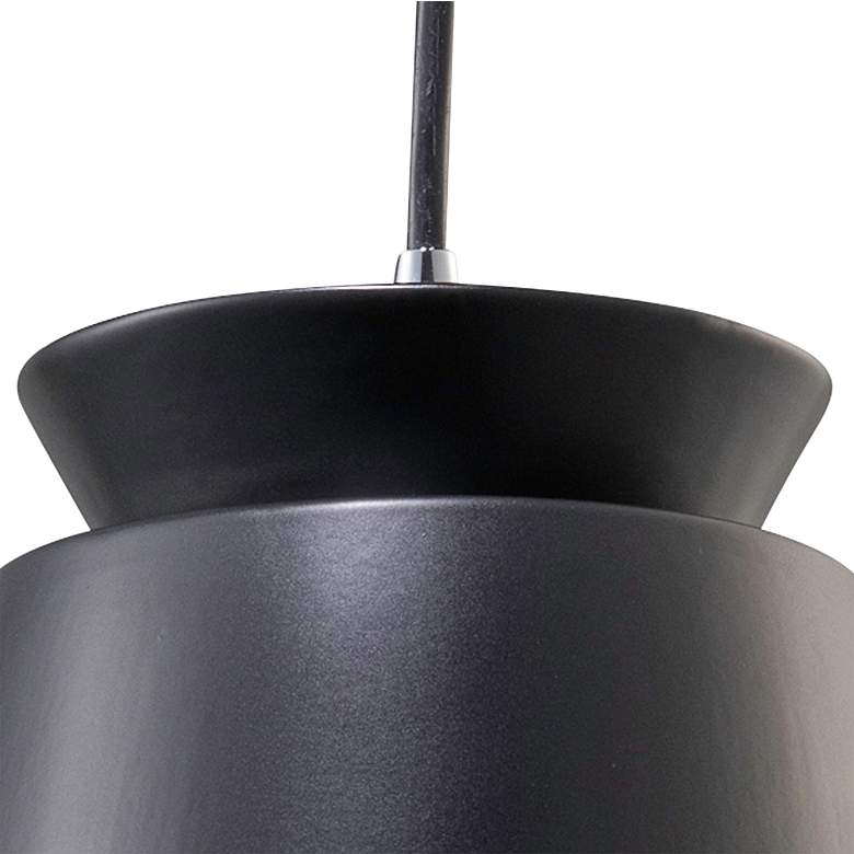 Trapezoid 7 3/4"W Matte Black Ceramic LED Mini Pendant Light