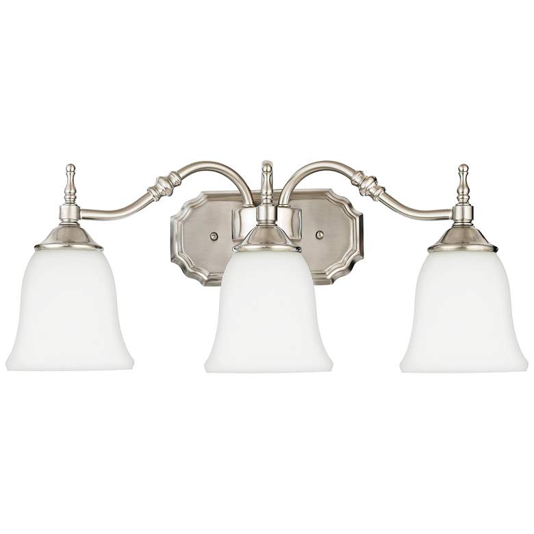 Tritan Nickel Finish 22" Wide Three Light Bathroom Fixture