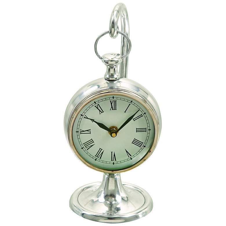 Polished Aluminum Hanging Table Clock