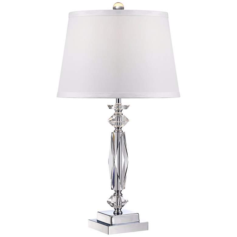 Cut Crystal Column 23" High Accent Table Lamp